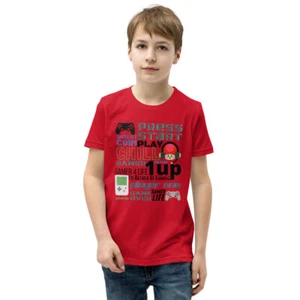 Gamer Shirt, Kids Player Tee, Youth Short Sleeve T-Shirt - Picture 1 of 13