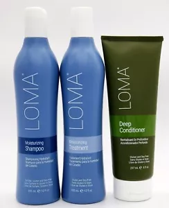 Loma Moisturizing Shampoo & Treatment 12 oz & Deep Conditioner 8 oz Trio - Picture 1 of 5