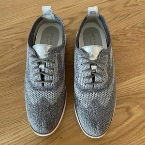 Cole Haan Knit Oxford Grand OS Zeros Stitchlite Silver Gray Lace Up Shoes Sz 6B - Picture 1 of 9
