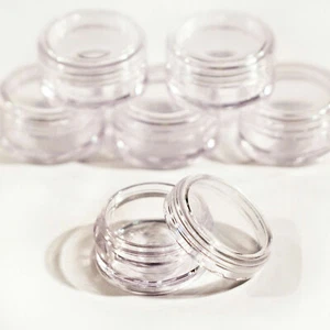 5ml / 5g Clear Craft Screw Top Jar X 10 Pots Cosmetic Lip Balm Glitter jdc10 - Imagen 1 de 3