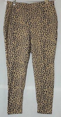 Chicos Leggings Mujer 12R Dorado Estampado Leopardo Pantalones Foto 1 de 4