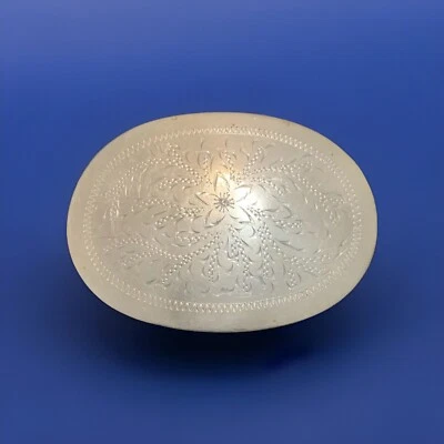 VTG Western Creations Nickel Silver Hand Engraved Belt Buckle Sz 2.5 X 4 Boho - Image 1 of 4