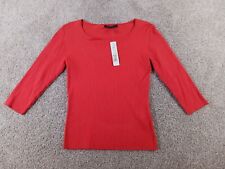 August Silk Women's Sweater Size P Autumn Coral Solid Viscose Silk Blend NWOT