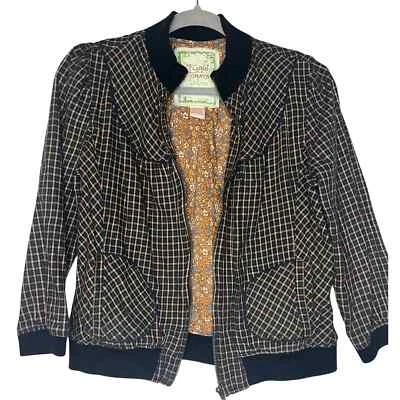Womens plaid cropped bomber jacket. Flying Tomato. OS Small - Image 1 of 4