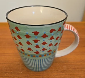 West Elm Potters Workshop Ceramic Mug Cup Green Red Abstract - Picture 1 of 8