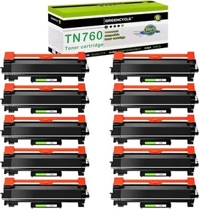 10PK TN760 kompatybilny z kasetą z tonerem do Brother MFC-L2750DWXL DCP-L2550DW - Zdjęcie 1 z 24