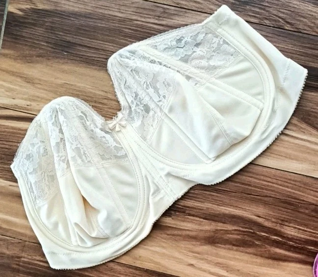 Goddess Lace Strapless Bra Underwire Size 40DD Beige Style #389 Vintage Boning - Image 1 of 4
