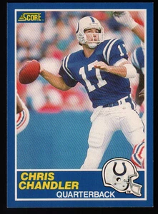 1989 Score Football #27 - Chris Chandler RC - Indianapolis Colts   89-127 - Picture 1 of 2