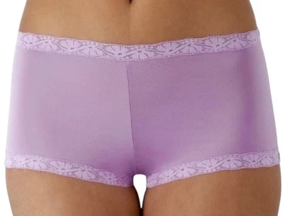 MAIDENFORM Womens Fabulous Fit Classic Lace Trim Purple Lilac Boyshort Panty S 5 - Image 1 of 4