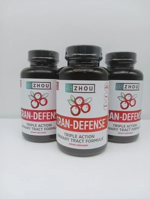 3pk ZHOU CRAN-DEFENSE FÓRMULA DEL TRACTO URINARIO Arándano D-Manosa 60 Cápsulas Ea 2027 Foto 1 de 4