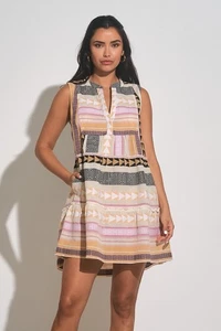 Vestido Elan The Marley sin mangas corto patrón tribal para mujer talla M nuevo sin etiquetas - Imagen 1 de 5