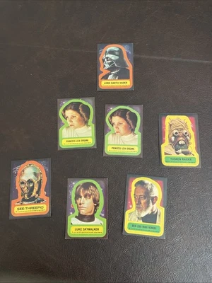 1977 Topps Star Wars Sticker Lot Of 7 Including Luke! - Image 1 of 4