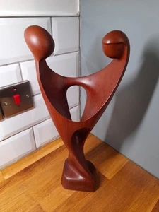 The Lovers Teak MCM Sculpture by Simon Randers of Denmark Scandi Interior Design - Picture 1 of 9