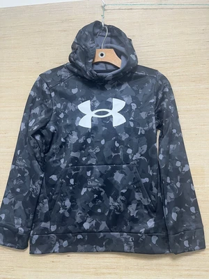 Under Armour толстовка с капюшоном молодежи XL черный камуфляж пуловер толстовка Athletic логотип - Изображение 1 из 2