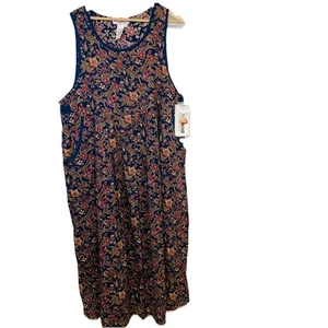 Maternity Long Paisley Jumper Dress Large Pockets Floral 100% Cotton Boho NEW - Picture 1 of 9