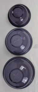 Pyrex Visions Royal Purple Amethyst Mixing Bowls Set 322 323 325 Vintage 3-Piece - Picture 1 of 16