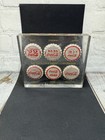 Clear Coca-Cola Export Corporation Paperweight 6 International Coke Bottle Caps