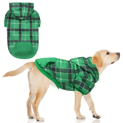 Sudadera con Capucha a Cuadros para Perros Pequeños Medianos Grandes - Ropa para Mascotas Suéter con Sombrero a... Foto 1 de 4