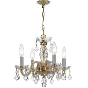 Crystorama 1064-PB-CL-I Traditional Crystal Mini Chandelier Polished Brass - Picture 1 of 4
