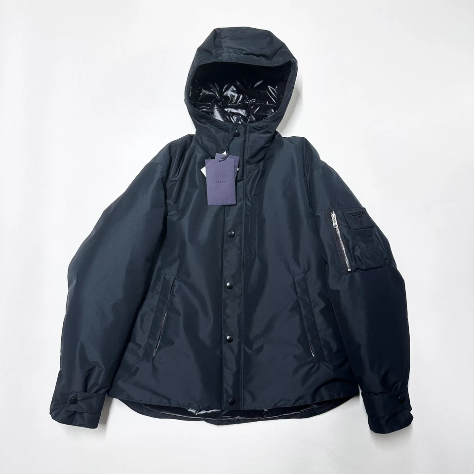RRP £2700 PRADA RE-NYLON TECHNICAL PUFFER JACKET SIZE SMALL S M BLACK DOWN MENS - Image 1 of 4