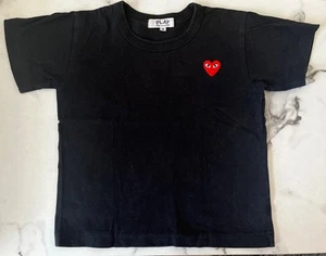Comme Des Garçons PLAY Kids Black T-Shirt With Red Heart Logo Size 6 (Kids) CDG - Picture 1 of 7