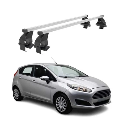 Barras transversales de techo lisas portaequipajes para Ford Fiesta 2014-2019 gris 2 piezas Foto 1 de 4