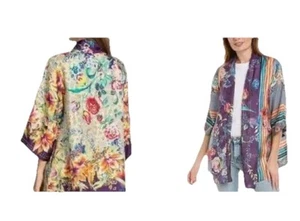 Chaqueta reversible de seda con estampado floral Johnny Was Kimono $475 nueva sin etiquetas - Imagen 1 de 4