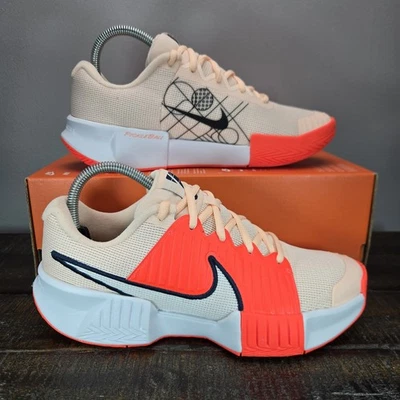 Tênis de pickleball Nike Zoom Challenge feminino tamanho 8.5 laranja branco FQ4155 801 - Imagem 1 de 4