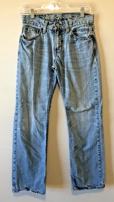 Pantalones de mezclilla para mujer American Eagle talla 28x30 azul lavado medio rectos originales  Foto 1 de 4