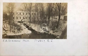 Foster Rhode Island RI F.A. Simmons Mill RPPC Photo Postcard COPY - Picture 1 of 2