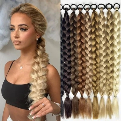Extensiones de cabello de cola de caballo de 24 pulgadas de alto cuerda trenza trenza de boxeo Foto 1 de 4