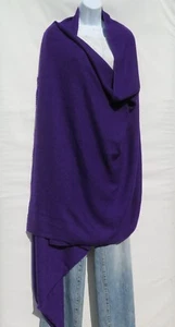 Cashmere|Shawl\Throw| Oversized| HandLoomed|4 Ply| Wide Herringbone| Deep Purple - Picture 1 of 7