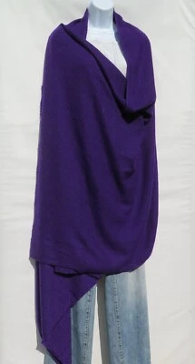 Cachemira|Chal\Tirar| De gran tamaño|Telar a mano|4 capas| Espiga ancha| Púrpura profundo Foto 1 de 4