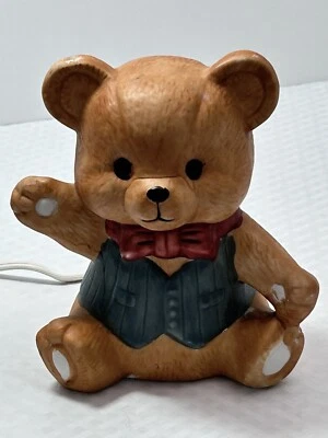 Lámpara de oso de peluche vintage luz nocturna decoración infantil niño niña adorable  Foto 1 de 4