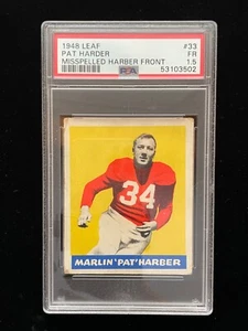 1948 Blatt #33 Pat Harder falsch geschriebener Harber PSA 1.5 Chicago Kardinal Football  - Bild 1 von 2