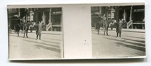 Romania 1920s Stereoscope  Photo  New York,Fifth Avenue,street scene with cops! - Picture 1 of 2