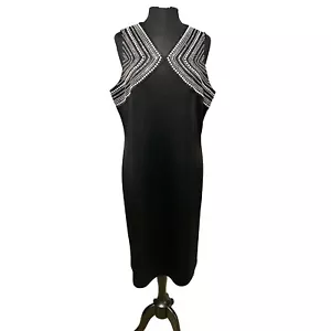 St John Damen Gr. 16 Cocktailkleid schwarz schöne Nietenakzente & Strasssteine - Bild 1 von 15