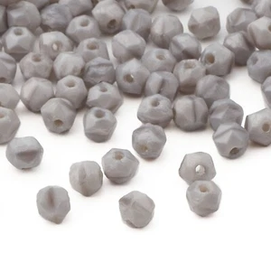 Lot (100) vintage Czech grey marble English cut glass beads 3.5mm - Picture 1 of 2