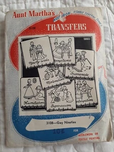 True Vintage Aunt Martha's #3108 Gay Nineties Transfers Open 1 Cut No Odors - Picture 1 of 3