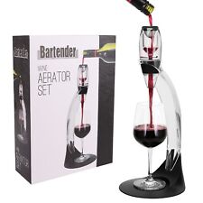 NEW BARTENDER RED WINE AERATOR SET Pouring Stand Filter Pourer