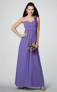 ALFRED ANGELO 💜 $189 7138L 8 PURPLE CHIFFON BRIDESMAID FORMAL PROM GRAD DRESS - Picture 1 of 4