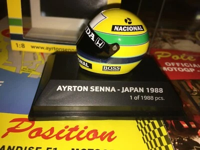HELMET SENNA JAPAN 1988 LIMITED EDITION 1988 MINICHAMPS 1:8 NEW FREE SHIP. WORLD - Immagine 1 di 4
