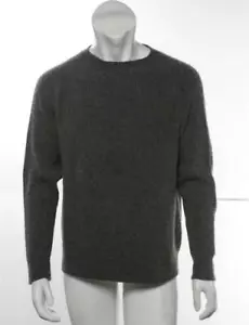 DEVEAUX Mens Gray Multi-Ply Thick Knit 100% Cashmere Long Sleeve Sweater 2 - Picture 1 of 4