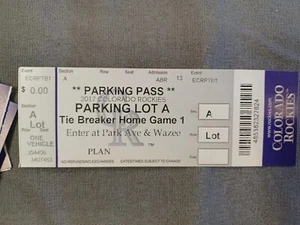 Colorado Rockies Parking Passes Set 2017 Tickets MLB Baseball - Picture 1 of 5