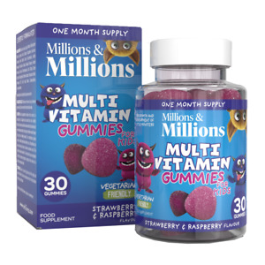 Kids Multivitamins Chewable 30 Gummies for Immune Booster, Skin, Joints, & Bones