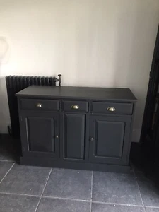 Black Sideboard 3 Drawer 2 Door - Picture 1 of 4