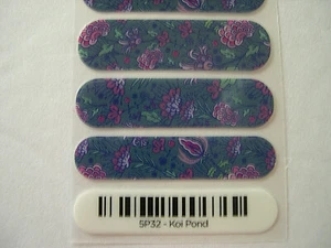 Jamberry Koi Pond Nail Wraps Floral 5P32 Half Sheet - Picture 1 of 2