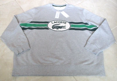 NUEVA Sudadera Lacoste Calce Clásico Monograma Algodón PARA HOMBRES 4XL Gris SH1420 $165.00 Foto 1 de 4