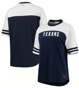 Women's Houston Texans Sporty Sleeve Stripe Tri-Blend T-Shirt Size XXL - Picture 1 of 2