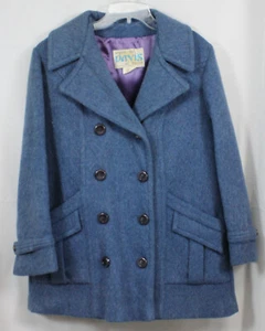 Vtg Davis of Boston Wool Coat 50s 60s Jonathan Logan Mid Hip Teal Turquoise M/L - Picture 1 of 7